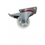 Industrial duty pressed steel swivel, total brake bracket with nylon PP wheel