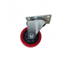 Industrial duty pressed steel swivel bracket with Polyurethane tread mould on PP centre wheel