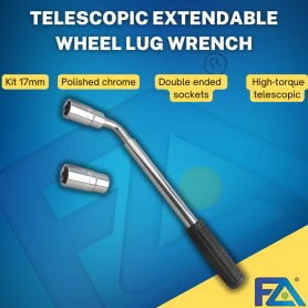 Telescopic Extendable Wheel Lugs Wrench Kit 17mm