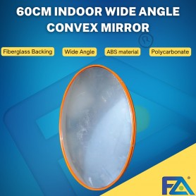 60cm Indoor Wide Angle Convex Mirror Polycarbonate Safety Corner Mirror Traffic Parking Indoor Market Grocery