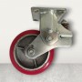 Medium duty shock absorbing welded steel fixed bracket with heavy duty polyurethane mould on cast iron centre wheel