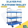 3 Tier Heavy Duty Loading Plastic Goods Trolley to Transport Goods